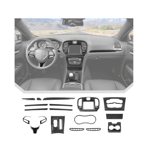JeCar 18pcs Carbon Fiber Interior Trim Accessories Kit for 2015-2023