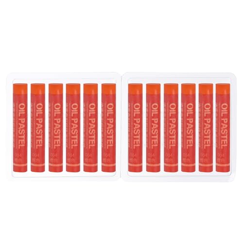 PATIKIL Orange Oil Pastels, 12Pcs Soft Oil Crayons Creamy Pastels Stick Art Supplies for Art Painting Drawing Blending Graffiti for Artists Beginners