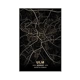 Ulms Deutschlandkarte, Poster, Schlafzimmer, Dekoration, 