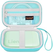 Canboc Hard Case for Liene 2x3 Photo Printer, Mini Instant Portable Instant Printer Box, Zipper Mesh Bag fits Photo Paper, Cable, GreenCASE ONLY