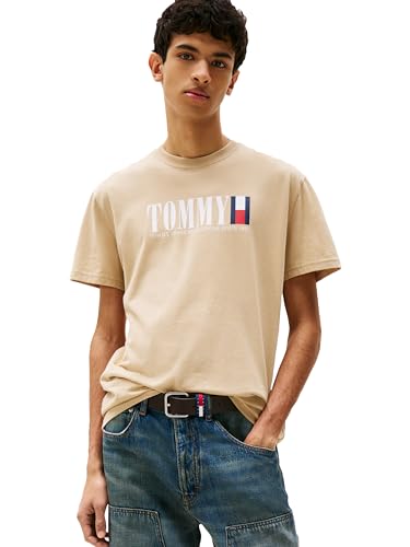 T-Shirt Graphique à Manches Courtes Tommy Jeans en Coton pour Homme