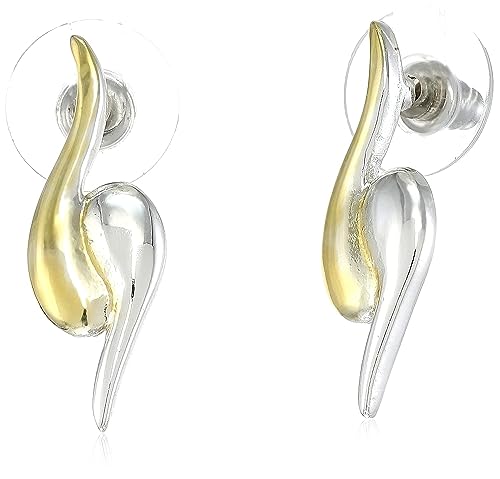 Estele 24kt Gold and Rhodium Plated Dual Tone Fancy Stud Earring for Women (B095CLPCHC) Amazon Price History, Amazon Price Tracker