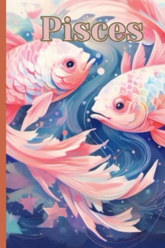Swimming in Creativity: A Pisces Zodiac Journal with 108 Lined Pages: Pisces, Koi Fish Illustration Zodiac Sign
