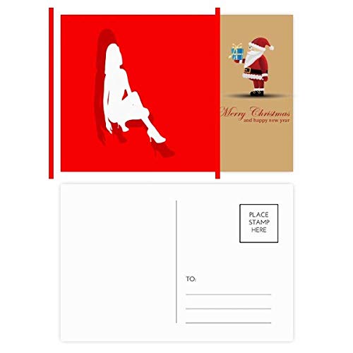 Cartes postales Père Noël et talons hauts pour femme (Lot de 20)