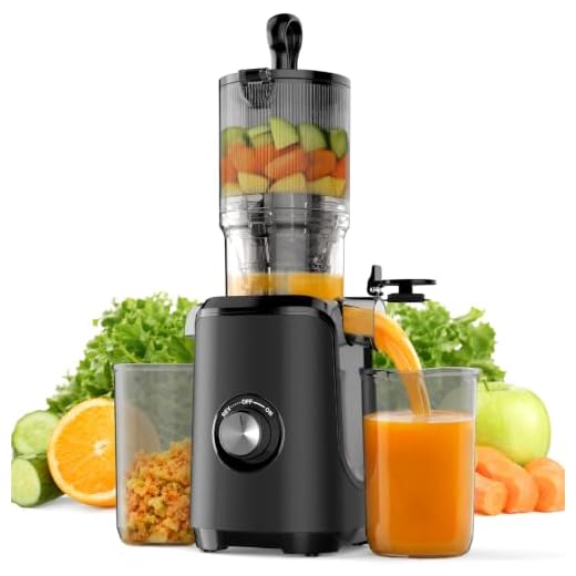 NEWBULIG Juicer Machines, 4.25" Feed Chute Cold Press Juicer, Black