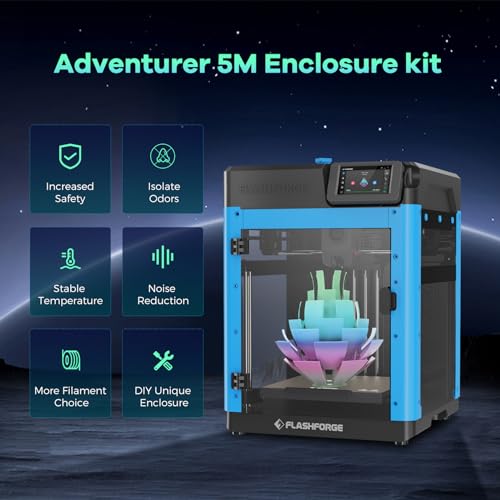 FLASHFORGE Adventurer 5M 3D Printer Enclosure kit, DIY Design, Reduce Noise, Increase Safety and Odor Isolation, Supports Printing High Temperature Filaments, Like ASA and PC by FLASHFORGE - Used condition - Image 2