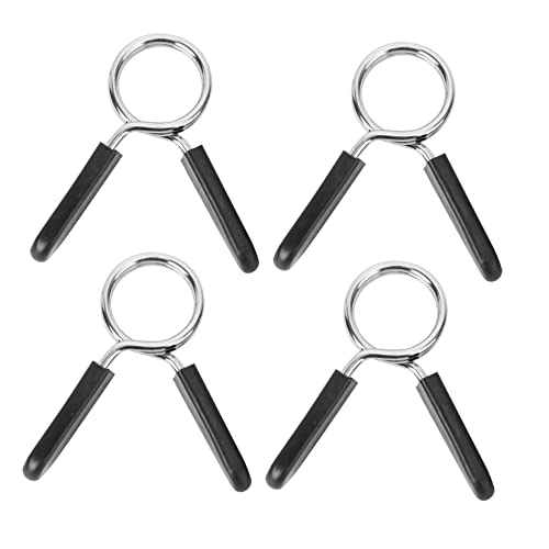 balacoo 4Pcs Bar Spring Collars Durable Spring Clips for Weightlifting Powerlifting and Cross Fit Material Secure Fit for Gym Dumbbells and Barbells