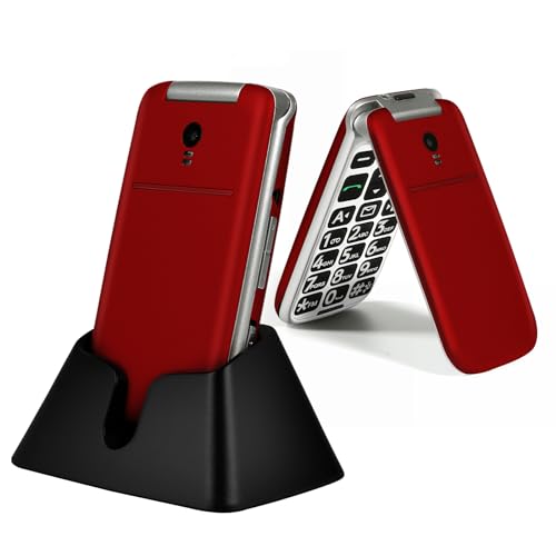 artfone G3 Red - VoLTE Flip Cell Phone for...