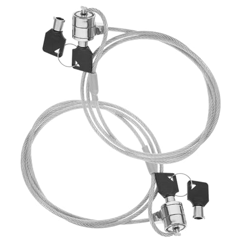 PEPLAYTAL 2 Sätze Laptop Sicherheitsschloss Kabelschloss mit Schlüssel Drehbar für Laptops Desktops und Dockingstationen Stabiles Diebstahlschutz Stahlseil für Büro und Zuhause