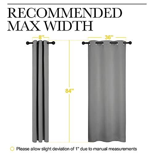 Image of NICETOWN Thermal Insulated Grommet Blackout Curtains for Office, Kids Window Drape Panel for Nursery, Privacy Short Curtains (Silver Grey, 2 Panels, W42 x L84-Inch)