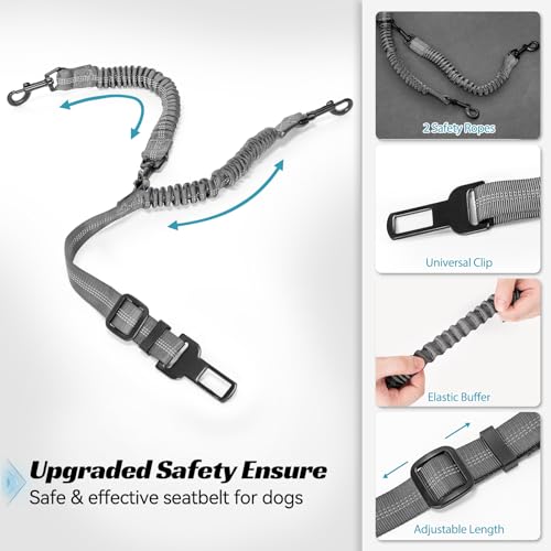 Petsfit Assento de Carro para Cães, Assento de Carro para Cães Médios com 2 Coleiras de Segurança co