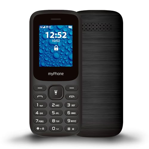 myPhone 2220 Tastentelefon, große Tasten, Farbdisplay 1,77, Akku 600 mAh, Fackel, Radio, mp3, Dual-Sim, bluetooth, Mobiltelefon für Senioren, beleuchtete Tasten, Schwarz, tastenhandy, seniorentelefon