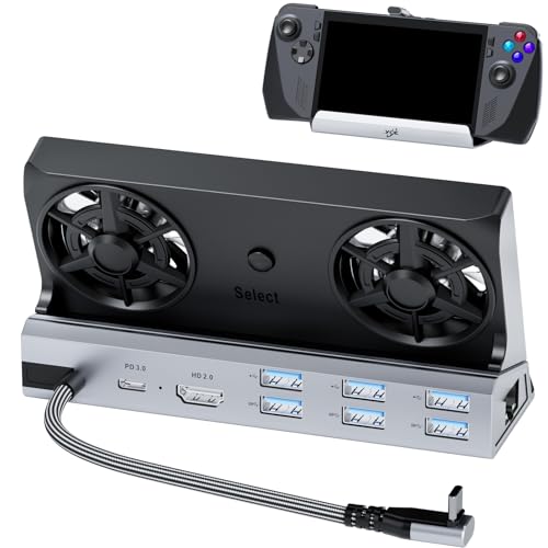 Dual Cooling Fans 12 in 1 Steam Deck Docking...