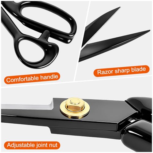 Image of 8 inch Heavy Duty Fabric Scissors - Tailor Scissors Ultra Sharp Blades and Comfort Grip Handles - For Office, Home, Sewing, Artists and Crafts