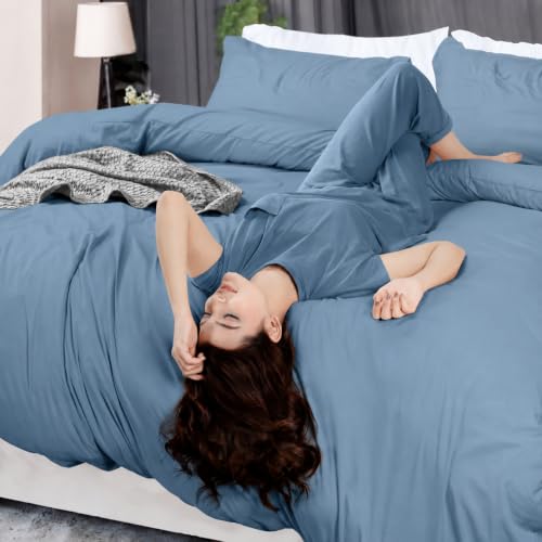 Image of Utopia Bedding Duvet Cover Twin Size - 2 Piece with Zipper Closure - 1 Comforter Cover 68X90 Inches & 1 Pillow Sham 20X26 Inches (Dutch Blue) Comforter Not Included