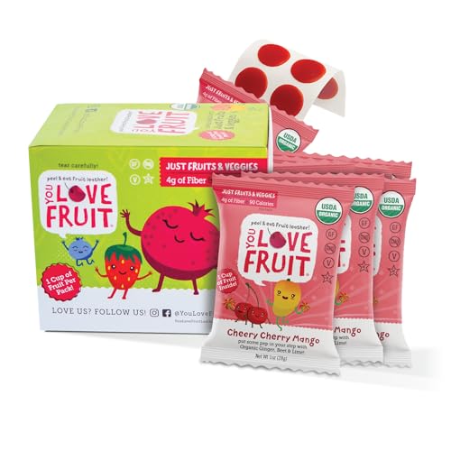 YOU LOVE FRUIT Cheery Cherry Mango Fruit Snacks, Vegan, 1oz Pack of 12 - image 1
