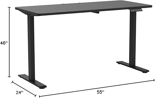 Miniatura 10 de FLEXISPOT Escritorio eléctrico de pie de 55 x 24 pulgadas, escritorio de altura ajustable con tablero de empalme, oficina en casa, estación de
