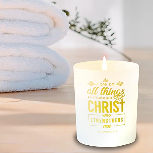 Inspiring Vanilla Scented Scripture Candle Gift For Women - Christian Gift For Women Of Faith, A Divine Touch Of Religious Elegance, Empowering Women One Bible Verse At A Time - I Can Do All Things #TOP3