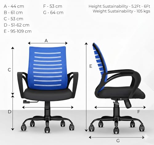 Image of Ergonomic 360 Swivel Office Chair for Home & Office Work with Back Support |Tilting & Height Adjustable Mechanism | Revolving Computer Chair for Home Study Use | Gaming Style Boss Chair