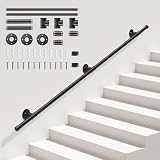 Sunowl Main Courante pour Escalier, 2M Rampe d'escalier Intérieur Extérieur, Antidérapante Rampe Escalier Galvanisé pour Escaliers, Cuisine, Salle de Bain, Jardin