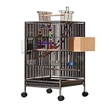 Vogelkäfig mit Spielplatte und Ständer für Papageien, Sittiche, Sittiche, Nymphensittiche,...