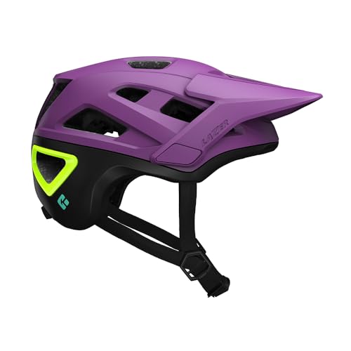LAZER Jackal KinetiCore Mountain Bike Helmet, Bicycling Gear for Adults, Men & Women’s Cycling Head Gear with Visor, Matte Purple, Small