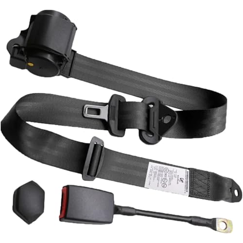 Zeetan Ceintures Rétractables Réglables Universelles 3Pt, Compatibles avec La Plupart des Voiturettes De Golf, UTV, VR, Camion,Noir