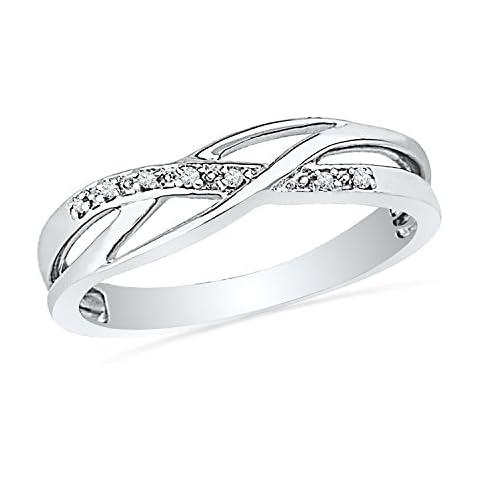 DGOLD Sterling Silver Round Diamond Twisted Fashion Ring (0.05 cttw) Cover