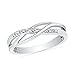 Sterling Silver Round Diamond Twisted Fashion Ring (0.05 cttw)