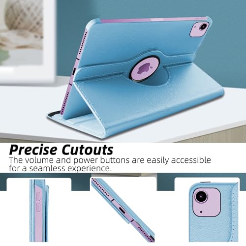 Image of TGK 360 Degree Rotating Flip Cover Case for iPad Air 11 Inch M4 /M3 /M2 2026 /2025 /2024 & Air 5th Gen 2022 /iPad Air 4th Gen 2020 10.9 Inch (Sky Blue)