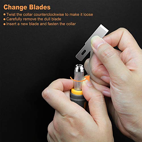 Mulwark 16-Piece Precision Hobby Knife Set - Exacto Knife Set For Modeling - Craft Knife Handle Customized With Chiseling Blade, Stencil Edge Blade, Fine Point Blade And More #TOP3