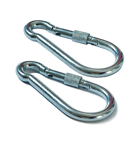 Großer Karabinerhaken mit Schraubverschluss, 13 mm x 160 mm, Arbeitslast 600 kg, 2 Stück