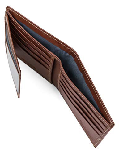 Carteira Híbrida Masculina Timberland Hunter de Couro com três dobras, Cognac