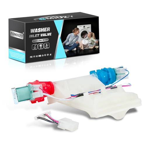 FOMIUZY Washer Machine Water Inlet Valve Cold & Hot Part Fit Amana Inglis Roper NTW4516FW3 NTW4516FW2 RTW4516FW2 NTW4516FW4 NTW4655EW1 WTW4816FW3 NTW4665GW0 Replaces W11210463 W11101906 W10869803