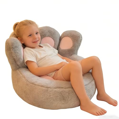 Fauteuil Enfant Canapé Très Confortable | Chaise Salle de Jeux Sécurisé e avec Rembourrage | Pouf Intérieur/Extérieur Durable | pour Enfants 0-5 Ans (Grey)