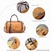 Imagen de PORRASSO Bolsos de Mujer Retro Bolso Bandolera Bolsa de Hombro Señoras Bolso de Mano Impermeable Bolsa de Mensajero de Cuero PU Viajes Trabaja Citas Bolso Boston Marron Oscuro