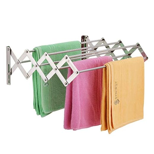 SYNERGY - Stainless Steel Foldable Wall Mounted Cloth Dryer/Clothes Drying Stand with Lifetime Warranty (7 Rods) [SY-CS3]
