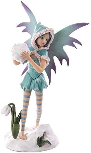 Puckator FYP126 Turquoise Fairy with Snowball Figurine, 12 x 13.5 x 25 cm