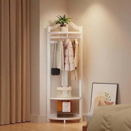 QJWMatic Appendiabiti Ad Angolo Appendiabiti da Terra Appendiabiti Ad Angolo in Legno con Altezza Regolabile per Camera da Letto E Soggiorno con Stoccaggio A,32CM