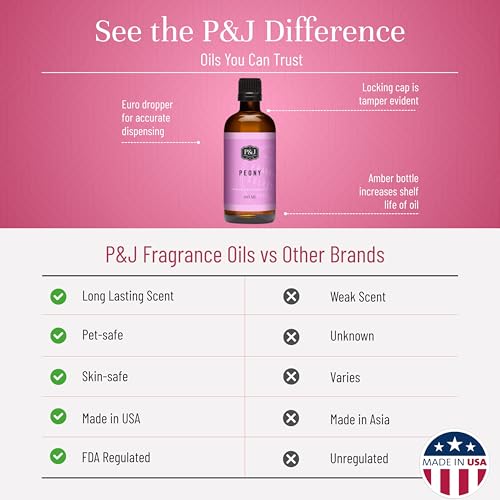 Image of P&J Trading Fragrance Oil | Peony Oil 100ml - Candle Scents for Candle Making, Freshie Scents, Soap Making Supplies, Diffuser Oil Scents