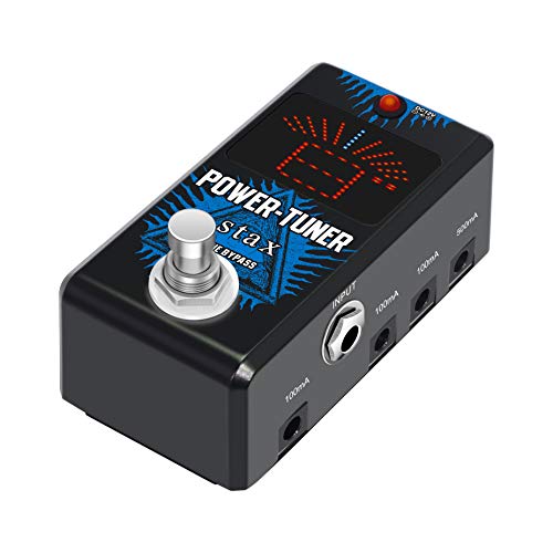 Stax Power Tuner Guitar Pedal 8 Independent 9V Output Electric Guitar Tuner with High Precision Tuning Pedals for Electric Guitar Mini Size True Bypass - Thumbnail 5