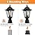 FUDESY Outdoor Post Light, Exterior Lamp Post Light Fixture with Pier Mount Base, Waterproof Pole Lantern Lighting with E26 Socket, Matte Black Plastic Lamp for Garden Patio Pathway(Bulb Included)