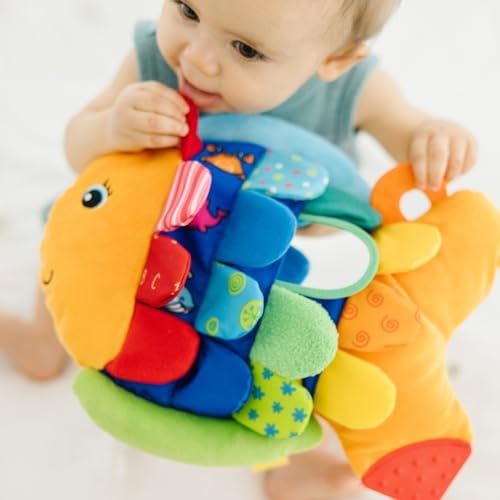 Melissa & Doug K’s Kids, Flip Fish Stuffed Animal, Soft Baby Book, Multi-Textured Squeaking & Crinkling Infant Sensory Toys for Babies with Baby Mirror, Tummy Time Toys for Infants Ages 0–9 Months - 1