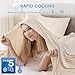 VIPBED Cooling Blanket for Hot Sleepers, Q-Max > 0.5 Cold Blanket for Couch Bed Sofa, Lightweight Breathable Throw for All Seasons, Absorbs Heat to Keep Cool - Beige, 50