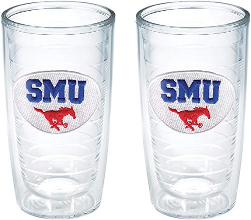 Tervis Made in USA Double Walled Southern Methodist University SMU Mustangs Insulated Tumbler Cup Keeps Drinks Cold & Hot, 16oz 2pk, Primary Logo
