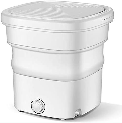 HUSANGGE Mini Lavadora Portátil, Lavadora Plegable con Secador Giratorio, Desinfección con Ozono, Pequeños Electrodomésticos Semiautomáticos,Blanco,Pleasant63