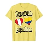 Peruvian Colombian Flag Heart Combo Peru Colombia T-Shirt