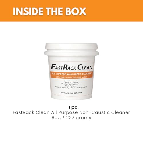 FastClean 8 oz Non Caustic Cleaner for homebrewing and winemaking by FastRack, Alkaline Homebrew Cleaner with Powerful Formula and Hassle-free Cleanup, Ideal Cleanser for Brewing Equipment