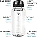 Fanhaw 32 Oz Clear Tritan Water Bottle, BPA-Free & Leak-Proof, Wide Mouth with Anti-dust Chug Lid, Reusable Plastic Bottle for Gym, Travel, School & Office (Clear&Black)