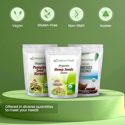 Organic Hemp Seeds - Raw Shelled Hearts - Packed With Plant Protein, Omega 3 Fats Antioxidants - Keto Paleo Diet Friendly Superfood - Vegan, Gluten Free, Non GMO, All Natural, Kosher - 3 lb